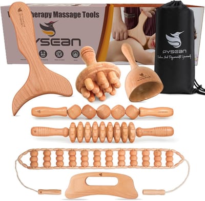 Massagekit Houttherapie - Lymfedrainage Set - Lichaamsvorming Ontspanning - 7-delige set - 40 cm