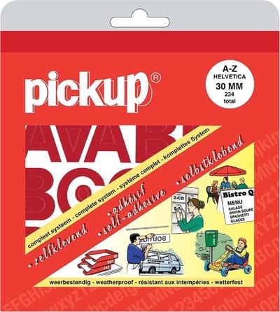 Pickup plakletters boekje Helvetica rood - 30 mm