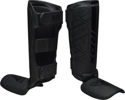 RDX Sports F6 Kara Scheenbeschermers - Kickboksen - MMA - Training - Kunstleer - Zwart - Mat - L