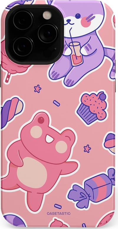 Casetastic hoesje geschikt voor Apple iPhone 13 Pro Max - MagSafe - Dubbellaagse bescherming - Snoepvriendjes - Fashion Case - Lichtroze Lavendel Koraal