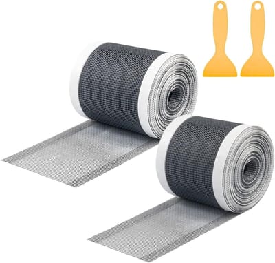 2 stuks afvoerzeef, douche, 7 cm x 10 m & 10 cm x 10 m, douchezeef met plastic spatel, afvoer-haarvanger, doucheafvoer, haarzeef, mesh-sticker voor douchegoot badkamer, badkuipen