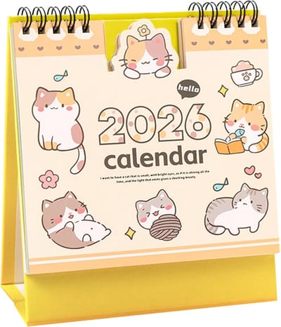 Mini Bureaukalender 2026 Maandoverzicht School & Kantoor Kattenthema