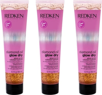 Redken diamond oil glow dry gloss scrub 3 x 150ml