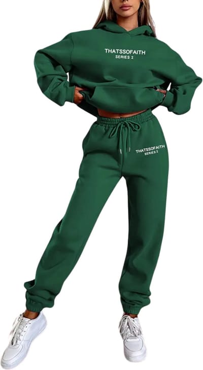 Livano Joggingpak Dames - Huispak - Trainingspak - Volwassenen - Capuchon - Jogging Pak - Joggingbroeken - Broek - Hoodie - Donker Groen - Maat S