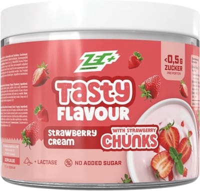 Zec+ Tasty Flavour with chunks (100g) Strawberry Cream - Functionele voeding - Smaakstoffen/zoetstoffen