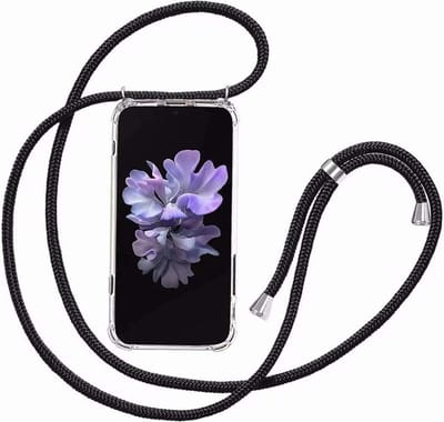 Hoesje Geschikt Voor Samsung Galaxy A10 / M10 Hoesje met Koord transparant silicone case - Galaxy M10 / Galaxy A10 Koord hoesje draagkoord TPU backcover - Zwart