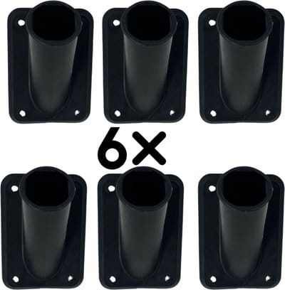 Synx Tools Vlaggenstokhouder set van 6 Zwart Kunststof - vlaggenstokhouder - vlaggenstok - nederlandse vlag - vlaggen - vlaggenmast
