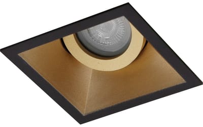 Premium platte Inbouwspot Rafael Goud, Zwart Verdiepte vierkante spot Extra Warm Wit (2700K) Met Integral LED