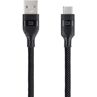 BlueBuilt Usb A naar Usb C Kabel 1,5m Nylon Zwart
