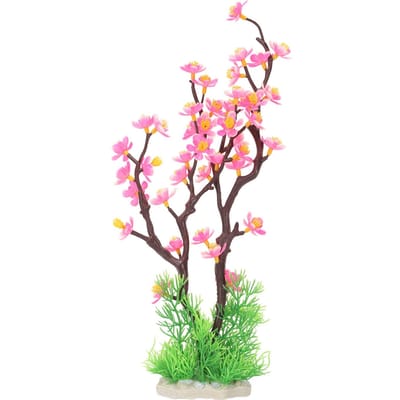 Aquarium Bloem Decoratie Simulatie Kunstmatig Landschap Pruimenbloesem Vis Tank Planten voor roze
