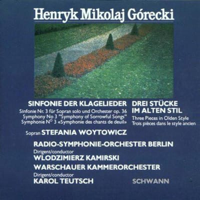 CD HENRYK MIKOLAJ GÓRECKI - STEFANIA W - Sinfonie Der Klagelieder / Drei Stü CD311041H1 Schwann 1988 Australië Klassiek Gebruikt gray