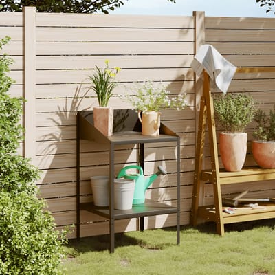 vidaXL - Plantenstandaard - 56,5x54,5x100 - cm - verzinkt - staal - antracietkleur