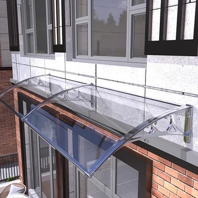Regendakbedekking Ramen - Deurluifel Voortent - Buitenbescherming - Gebogen Boogontwerp - 100x150cm - Transparant Wit