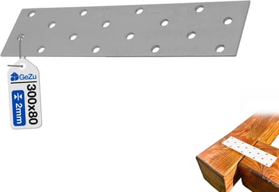 GeZu Impex Verbindingsplaat 80×300 mm Gegalvaniseerd – Grote Vlakke Houtverbinder voor Stevige Constructies