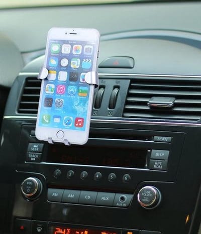 BestCases.nl Universele Luchtrooster Autohouder K11 Zilver voor smartphone tot 6 inch