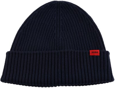 HUGO muts Xola Beanie Navy donkerblauw