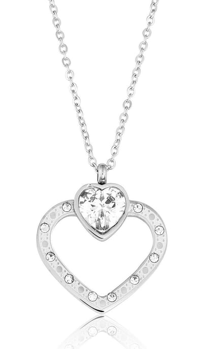 Montebello Ketting Bracha - 316L Staal - Hart - 26x22mm - 45cm