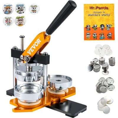 VEVOR Button Maker 75 mm (3 inch) Badge Punch Press Kit, DIY Cadeaus voor Kinderen Button Making Machine, Button Badge Making met 100 Button Onderdelen & Cirkelsnijder & Spell Book