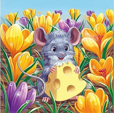 Wizardi Diamond Painting Kit Harvest Mouse WD2452