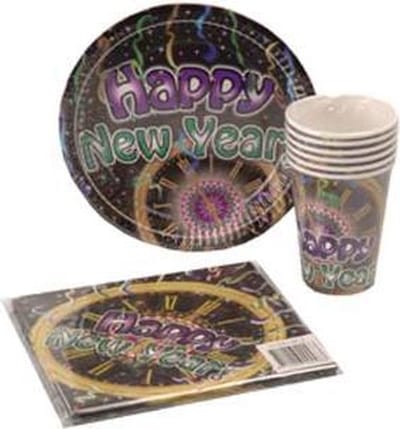 bekers Happy New Year - karton - 6 stuks