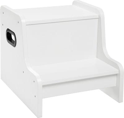 TRANKIELO® - Veilige kinderopstapkruk met 2 treden – Antislip en Handgreep – Multifunctioneel voor Badkamer, Keuken, Kinderkamer – Wit