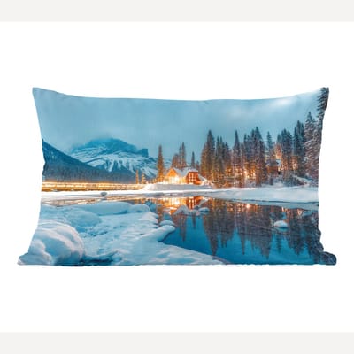 Sierkussens - Kussentjes Woonkamer - 50x30 cm - Winterlandschap - Natuur - Huis - Bergen - Sneeuw