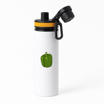 Hacebo® - Groene paprika waterfles met draaidop oranje - Groente - Groente liefhebbers - Paprika - vruchtgroente - puntpaprika - water fles - 850ML