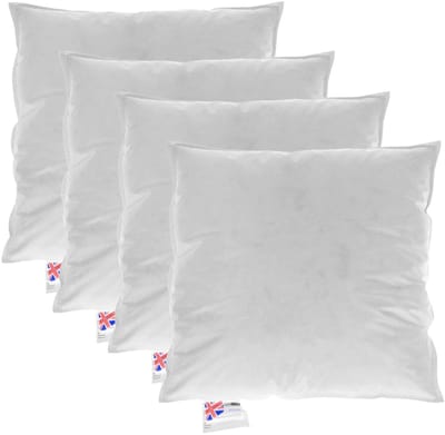 Homescapes Kussenvulling Set van 4 – 60x60 cm – Ganzendons & Veren Binnenkussens – 100% Katoen Tijk – OEKO-TEX® & RDS Gecertificeerd