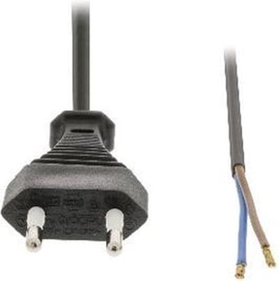 Aansluitsnoer, Euro Stekker naar adereindhuls, H K Electric, 1.5m, Zwart