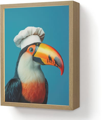 Wandlamp 30x40 cm - Oplaadbaar - Toekan - Papegaai - Vogel - Koksmuts - Wandlampen binnen woonkamer - Slaapkamer lamp - Decoratieve nachtlamp - Vloerlamp draadloos