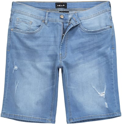 Men Plus - Heren - Jeans-Bermuda denim buikvriendelijk straight fit 5-pocket - Gebleekt denim - Maat 70