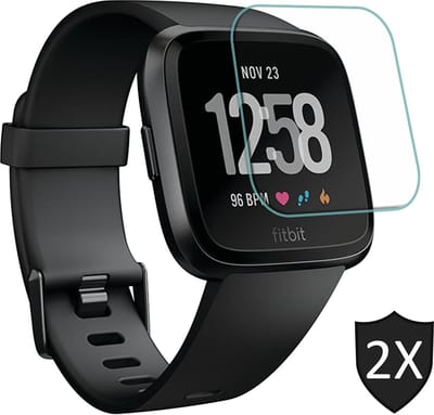 Screenprotector geschikt voor Fitbit Versa Lite - Tempered Glass Gehard Glas - 2 Stuks