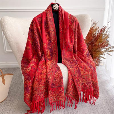 Luxe Dikke Kasjmier Sjaal Dames Print Wraps Pashmina Reis Poncho Warme Deken Winter Bufanda Sjaal Vrouwelijke Stola's brown