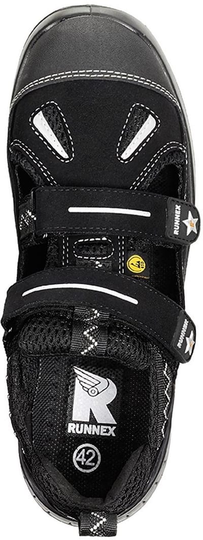 RUNNEX S1-ESD-veiligheidsitalb -schoen TeamStar Zwart/Zilver