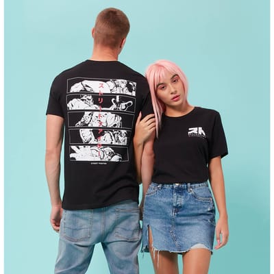 Street Fighter Arcade Panels unisex t-shirt - Zwart - S - Zwart