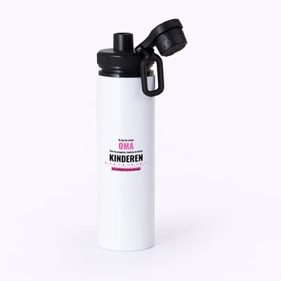 Hacebo® - ik ben de trotste oma van de grappigste, leukste en beste kinderen, en ja dit heb ik van hun gekregen waterfles met draaidop zwart - de trotste oma - verjaardag - verjaardagscadeau - cadeau - beste kinderen - water fles - 850ML