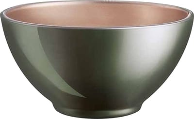Luminarc Kommetjes - D13 x 6 cm - donkergroen - soepkommen/schaaltjes voor dessert/ontbijt - glas - metallic finish