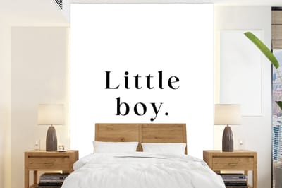 Behang kind - Kinderkamer decoratie - Spreuken - Little boy - Quotes - Jongens - Hartje - Babykamer - 165x220 cm - Wanddecoratie Jongenskamer