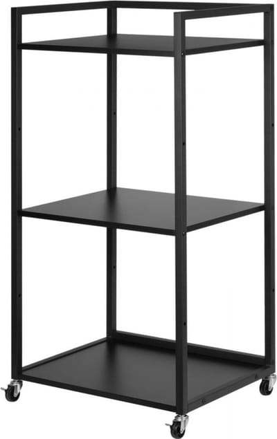 Printertafel - Printerstandaard 3-laags- Met wielen - Home Organizer - Opbergrek Zwart