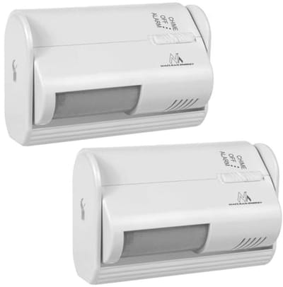 Doorgangsmelder set van 2 met alarm en bel - Bewegingsmelder 70 dB, 60 graden detectie - Batterijvoeding