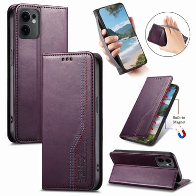 Praktische en Stijlvolle PU Leren Portemonnee Hoes voor OPPO Reno13 F / 13 FS _ Paars
