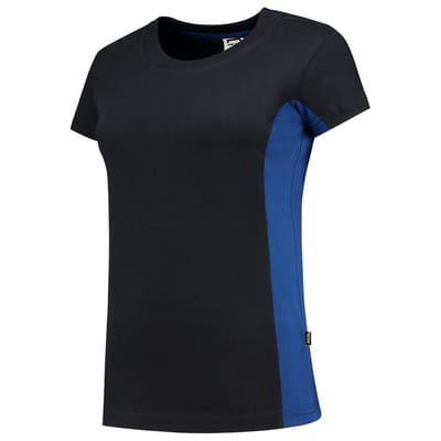 Tricorp t-shirt bi-color Dames - 102003 - navy / koningsblauw - maat 3XL