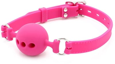 Kiotos - Siliconen Ball Gag Met (adem)gaten - Roze