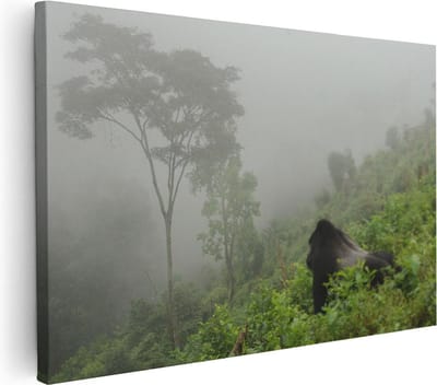 Artaza Canvas Schilderij Aap - 30x20 cm - Klein - Wanddecoratie Jungle - Muurdecoratie Wilde Dieren - Kamer Accessoires