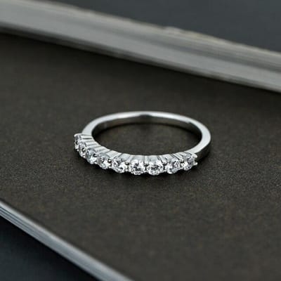 Vente Mode Argent Sterling 925 Anniversaire de Mariage Semi-Éternel Bague Diamant de Simulation Sona Assurance Qualité 8 black