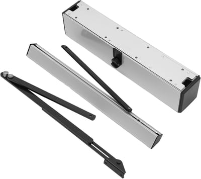 Automatische Deuropener - Elektrische Deuractuator - Gemakkelijke Toegang - Inclusief Afstandsbediening - 47.5 x 8.1 x 9.8 cm - Zwart Zilver