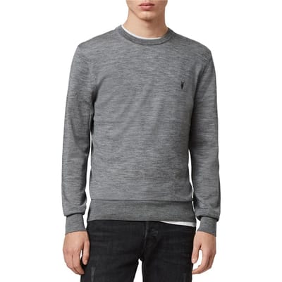 AllSaints Mode Merino Crew Grey Marl Maat: XXL | Sweaters Outlet | Heren | Grijs