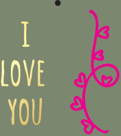 Cadeaukaartje - “I Love You” - 20 Stuks - 7mm x 7mm - Wenskaartje - Met boorgaatje - Serie: GOLDY - Metallic goud relief - Kadokaartjes
