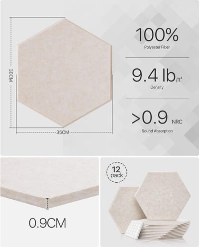 Geluiddempende bekleding - Isolatieplaten - akoestisch schuim, ideaal voor geluidsstudio, tv-kamer, kinderkamer, kantoor en podcast 12 pack