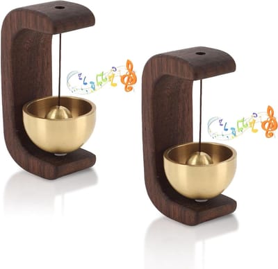 Deurbel Set - Entree Herinnering - Bezoekers Melder - Magnetisch Bevestigd - 2 Stuks - Zwart Notenhout